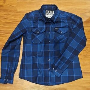 DIXXON Navy and Blue Checkered Womens Shirt